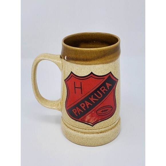VINTAGE PAPAKURA RUGBY FOOTBALL CLUB 75TH JUBILEE BEER STEIN 1987 - Picture 3 of 12